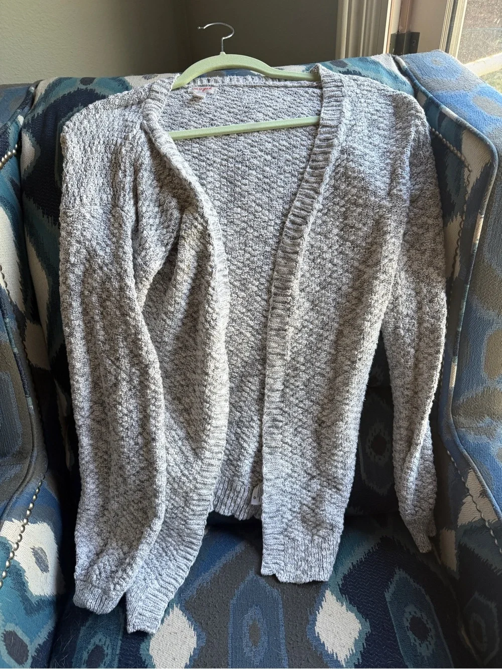 Cat & Jack Gray Open-Front Knit Cardigan